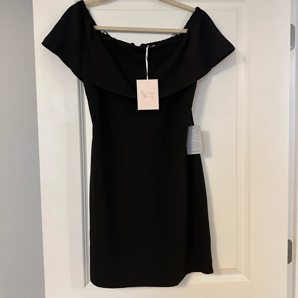 Charles Henry black off the shoulder dress